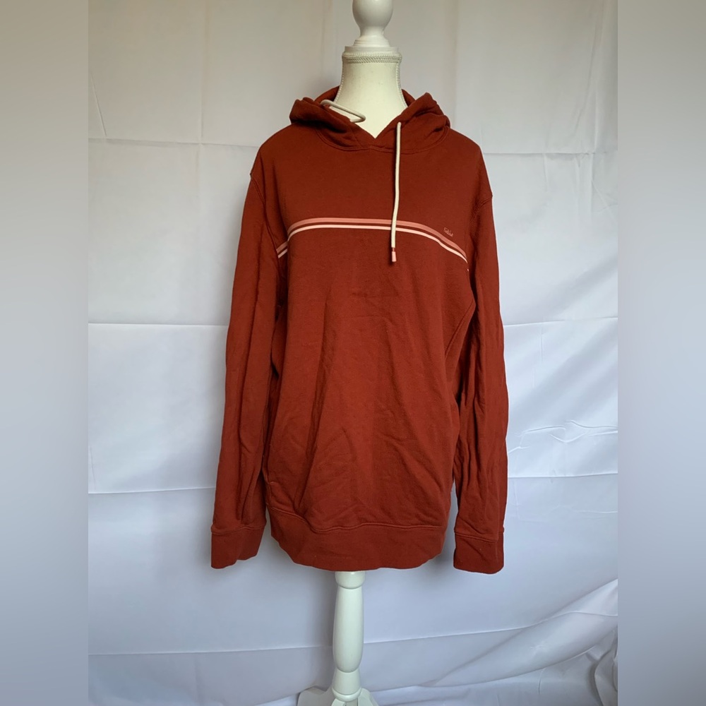Rust Coloured Oversized Pullover Hoodie Sweatshirt Women Large Far West